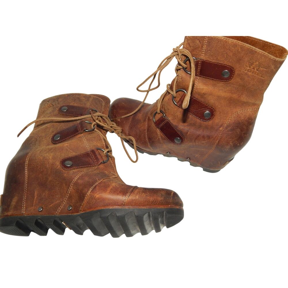 Sorel  Joan Of Artic Waterproof Brown Leather Women Boots Size 8